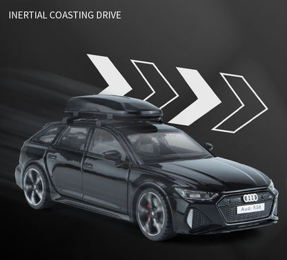 1/32 Audi RS6 Modelo de Carro de Brinquedo com Luz Sonora Portas que Abrem Liga Diecast Modelo de Veículo de Coleção Brinquedo para Menino Adulto Presente de Festival