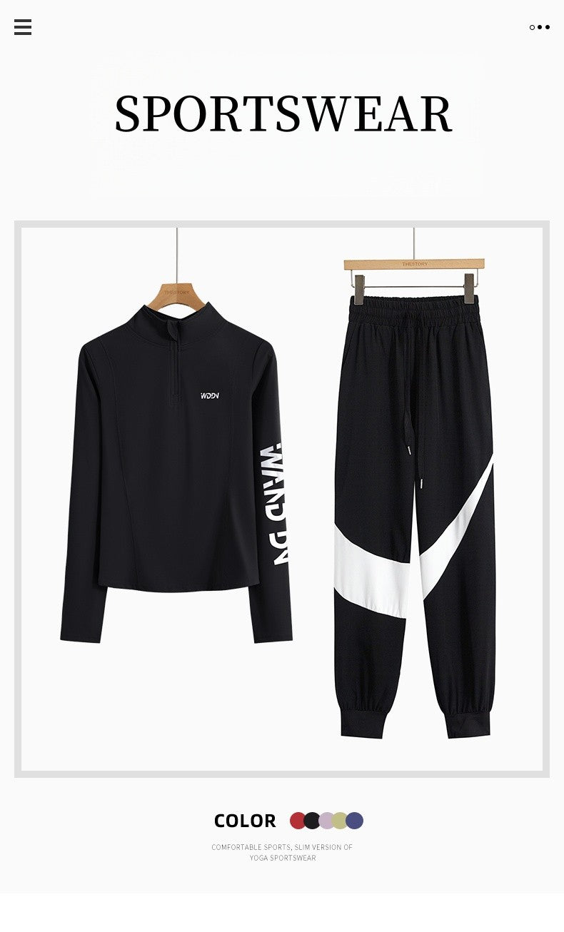 DRUR Yoga Set for Women 2 Piece Lightweight Loose Fit Sportswear Outfits Breathable Tops Pants Suit Running Clothes Autumn New