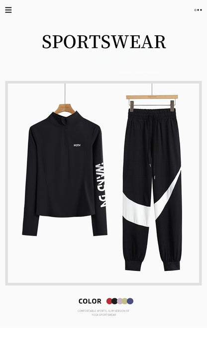 DRUR Yoga Set for Women 2 Piece Lightweight Loose Fit Sportswear Outfits Breathable Tops Pants Suit Running Clothes Autumn New