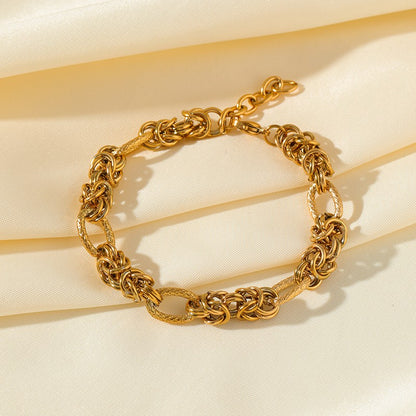 EILIECK 316L Aço Inoxidável Torcido Pulseira Bracelete Para Mulheres Tendência Banhado a Ouro 18K Corrente de Pulso Impermeável Joias Presente Festa