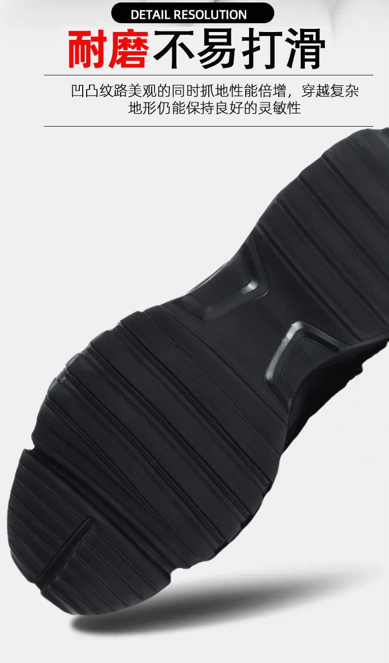 Men's Military Tactical Boots Army Boots Men Side Zipper Military Boots Men Anti-Slip Ankle Boots Work Safety Shoes Hiking Shoe