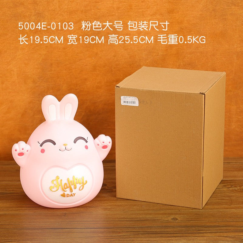 Cartoon Rabbit Piggy Bank Home Living Room Bedroom Ornament Children's Gift Vinyl Anti-fall Piggy Bank Home Accessories