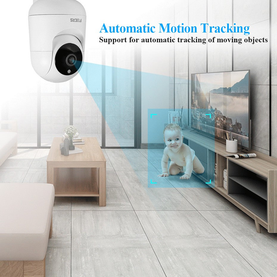 Fuers 4K 8MP IP Camera Tuya Smart Home Indoor WiFi Wireless Surveillance Camera Automatic Tracking CCTV Security Baby Monitor
