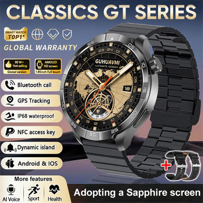 2026 Smart Watch Men AMOLED Always display NFC Bluetooth Call GPS trajectory Waterproof Health Sport Smartwatch Men Custom dial