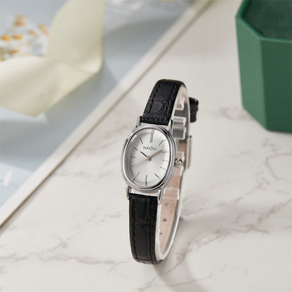 Elegant and fashionable ladies watch simple smooth dial oval case ladies quartz watch
