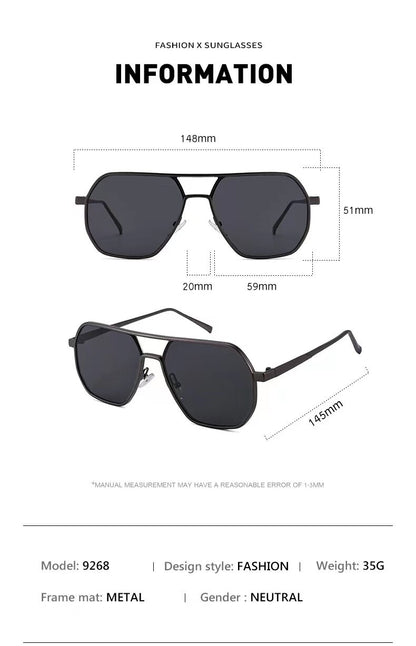 Óculos de Sol Retrô Masculino Grife Designer Alta Qualidade Armação de Metal Óculos de Sol de Proteção para Dirigir Óculos UV400