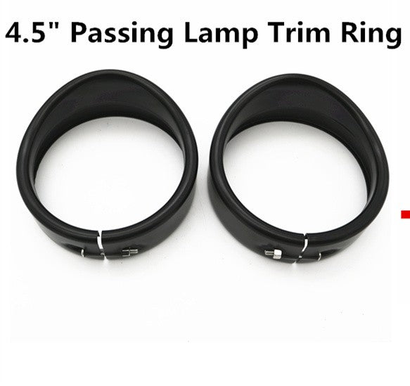 Motorcycle Headlight Trim For Harley Touring Road King Electra Glide Softail FLD/FLH Parts 7" Ring Bezel Visor 4.5" Led Fog Lamp