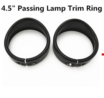 Motorcycle Headlight Trim For Harley Touring Road King Electra Glide Softail FLD/FLH Parts 7" Ring Bezel Visor 4.5" Led Fog Lamp