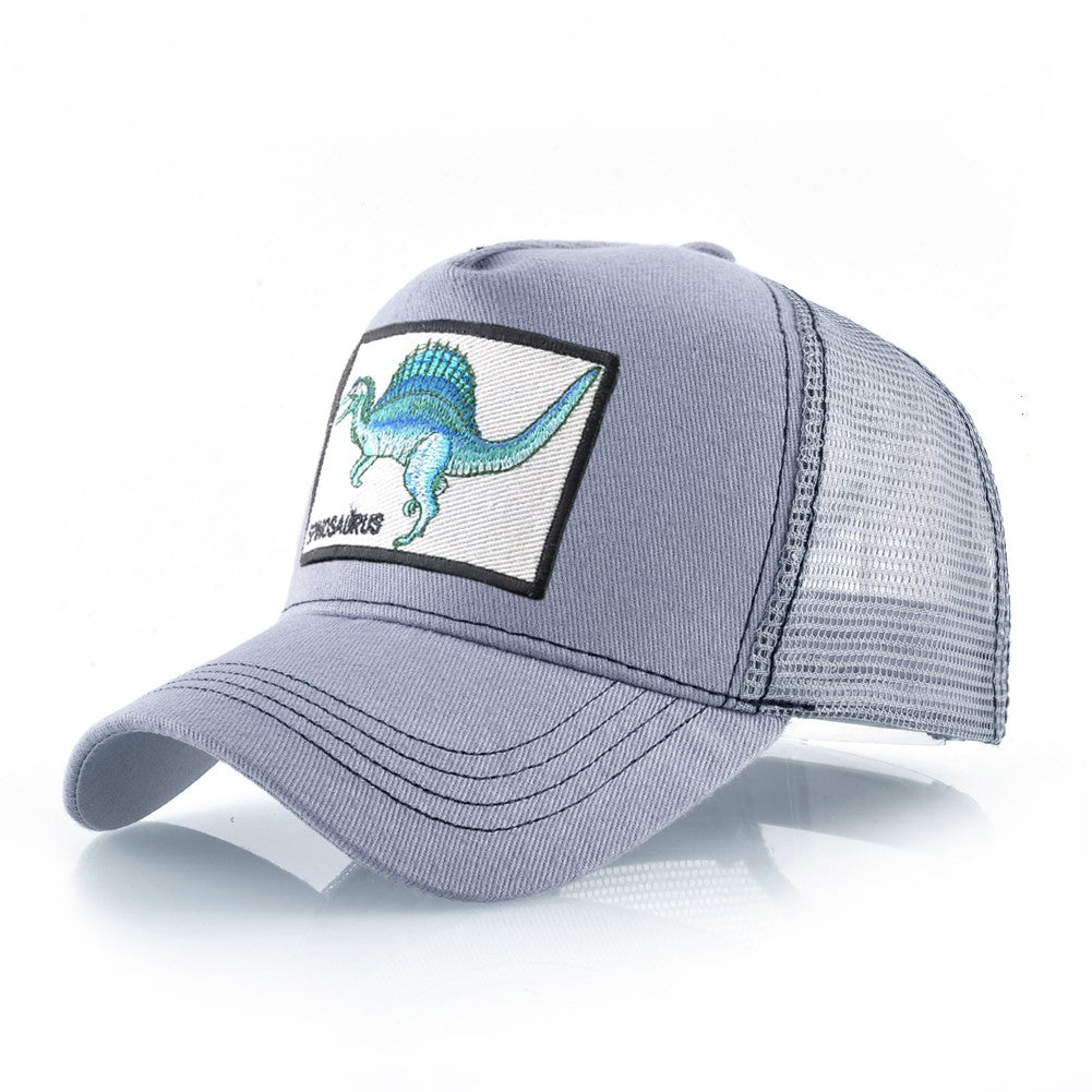 Men's Summer Baseball Cap Women Streetwear Trucker Caps With Spinosaurus Patch Snapback Hip Hop Drack Bones Adjustable Viosr Hat