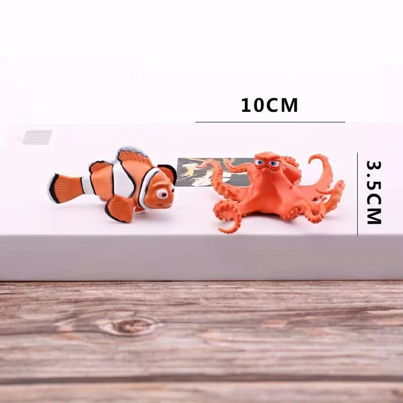 6 unidades/conjunto Disney Procurando Nemo Dory Peixe-Palhaço PVC Bonecos de Ação Brinquedos Modelo Estatueta Coleção de Bonecas Enfeite Bonecas Presentes de Natal para Crianças