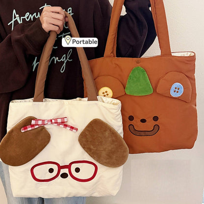 Cute Cartoon Shoulder Bag Versatile Autumn And Winter Casual Outdoor Bag Large Capacity Handbag