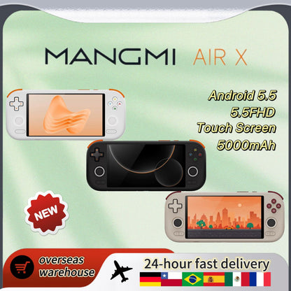 MANGMI AIR X Handheld Game Console with Qualcomm Snapdragon 662 5.5'' Touchscreen Android14 Fast Charging Active Cooling Fan RGB