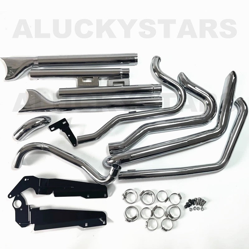 Motorcycle Fishtail Exhaust System Muffler Exhaust Pipe For Harley Softail Classic Heritage Deluxe Street Bob Silm 18-25