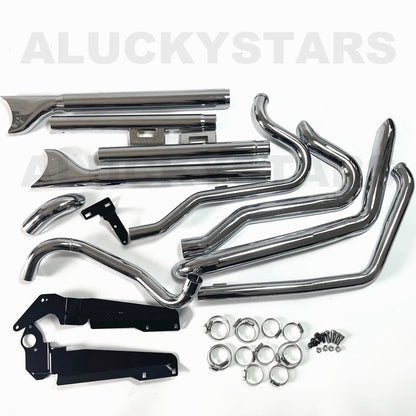 Motorcycle Fishtail Exhaust System Muffler Exhaust Pipe For Harley Softail Classic Heritage Deluxe Street Bob Silm 18-25