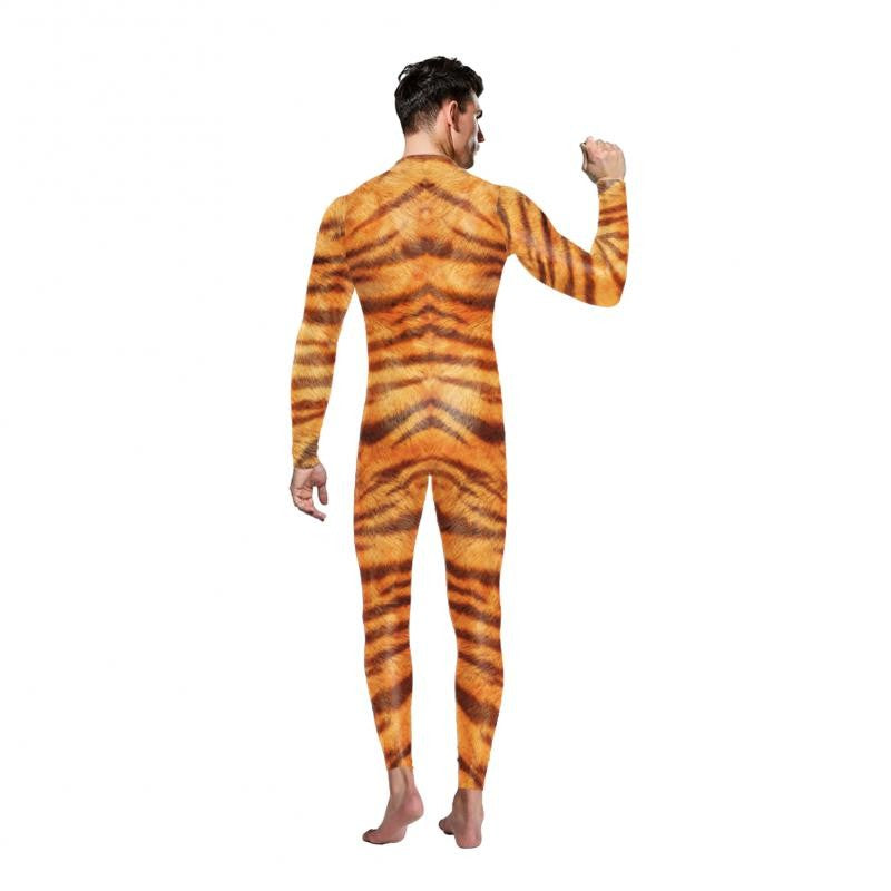 Halloween Animal Jumpsuit Snake Cosplay Costume Tiger Bodysuit Spandex Jumpsuit Party Carnival Stage Performance Dress Up