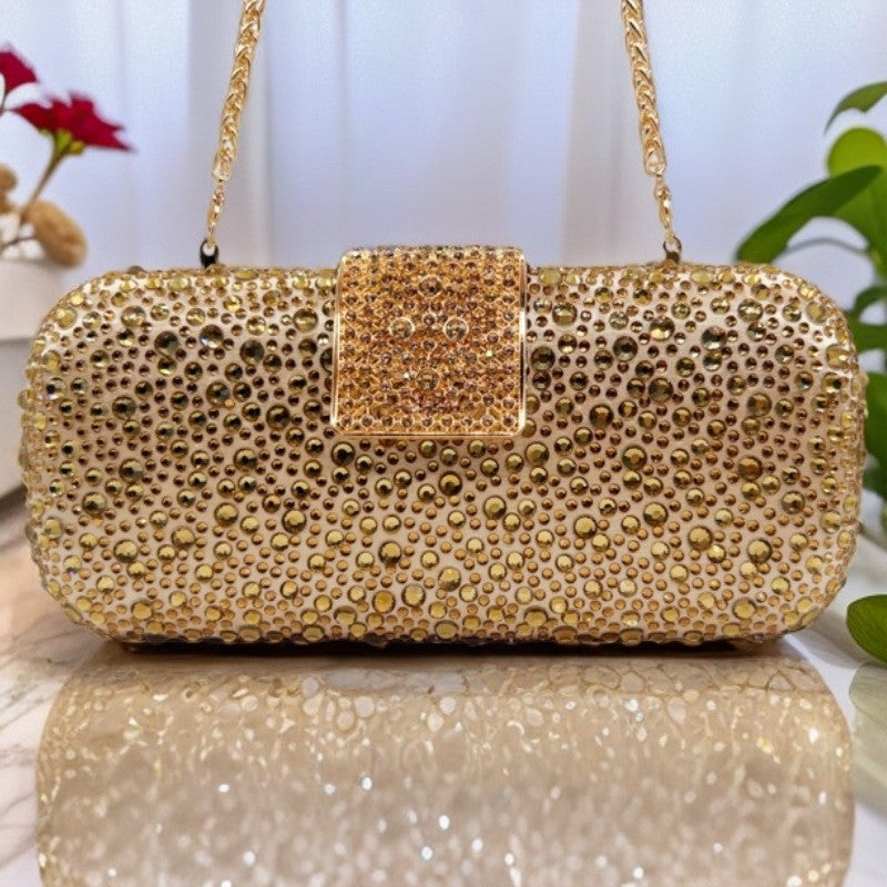 XIYUAN Women Green Crystal Evening Clutch Bag Glittering Purple Rhinestone Handbag Wedding Party Purse Full-diamond Bridal Bags