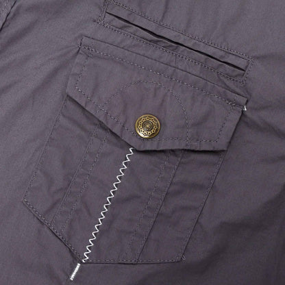 Summer New Fashion Men Safari Shirt Short Sleeve Casual Tactical 100% Cotton Cargo Outdoor Male Pocket Work Shirts