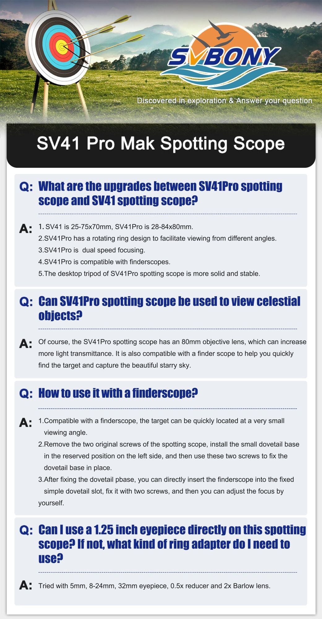 Svbony Mak Spotting Scope 70mm/80mm/90mm FMC Coating mak telescope for Bird Watching, Lunar, Planetary Observations