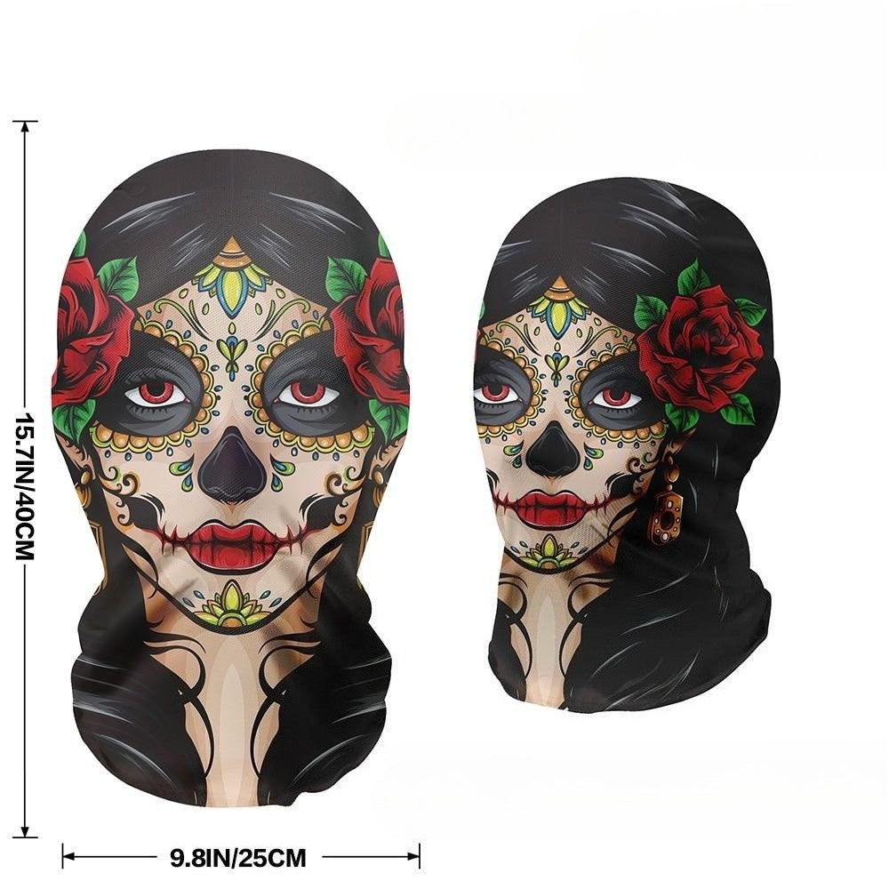 Skeleton Full Face Fashion Headgear, Breathable Mesh, Outdoor Riding, Holiday Disguise Headgear Mask