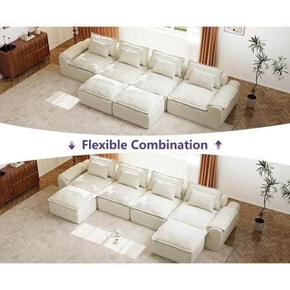 152" Cloud Modular Sectional – U-Shaped 4-Seater Couch with Ottomans, Deep Seat & Removable Cover for Living Room?