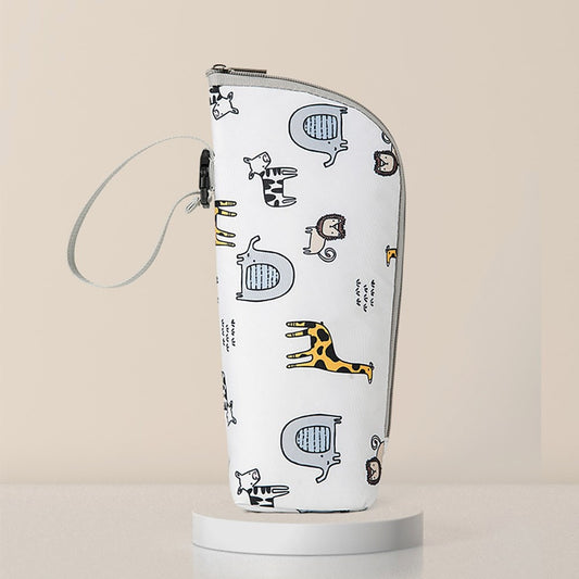 Go Out Insulated Water Bottle Wrap Baby Bottle Protective Cover Printed Aluminum Foil Tote Bag Can Be Hung Stroller Clutch Bag