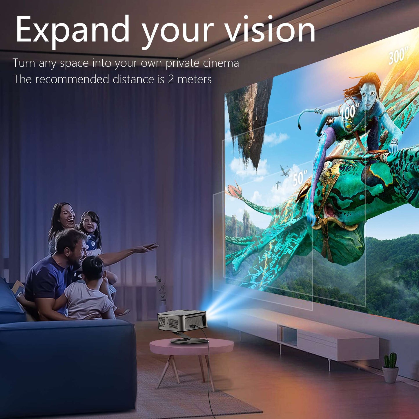 XIWBSY 40000Lumens Portable Projector 4K Android 12.0 Daylight Projector 64G 8K Video Home Theater AutoFocus Smart Proyector