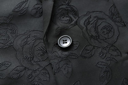 Summer and Autumn New Men Rose Suit Jacket Black White Fashion Male Business Wedding Party Dress Blazer Coat Large Size 6XL