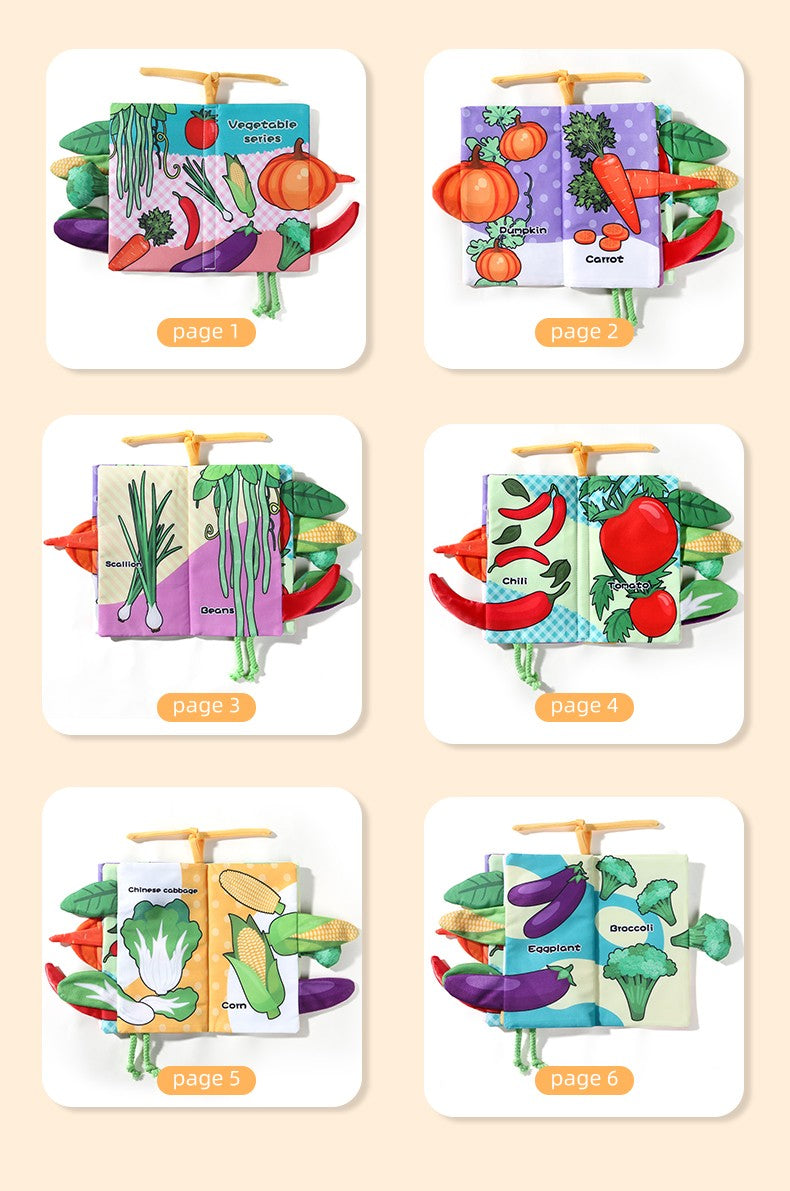 Baby Cloth Book Baby Toys 0-3 Year Old Infant Early Education Toys 6 Pages Cloth Book