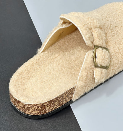 New Fall Winter Women And Men's Slippers With Plush Upper Indoor Outdoor Casual Sandals