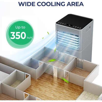 Ar Condicionado Portátil 10000BTU para Ambientes de até 32m² com Controle Remoto, Timer 24H, Kit de Ventilação para Janela, AC Multifuncional