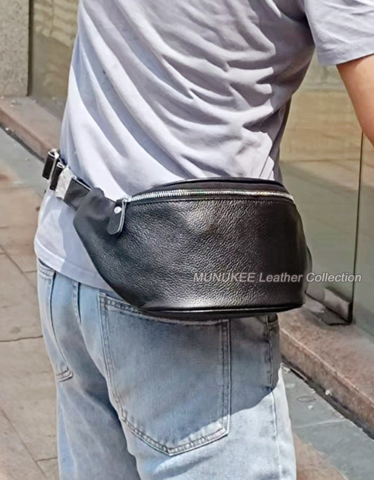 Fashion Genuine Leather waist bag for men fanny pack Leather belt bag waist pack bum bag money belt waist pouch molle pochete