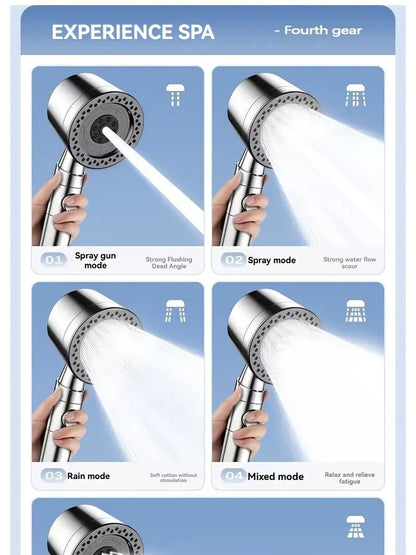 Novo Chuveiro de Alta Pressão com Filtro e Economia de Água 5 Modos de Jato Chuveiro de Mão com Botão de Parada Acessórios de Banheiro