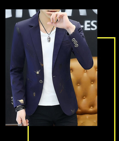 2025 Men's Autumn Casual No Slit Printing Leisure   blazer