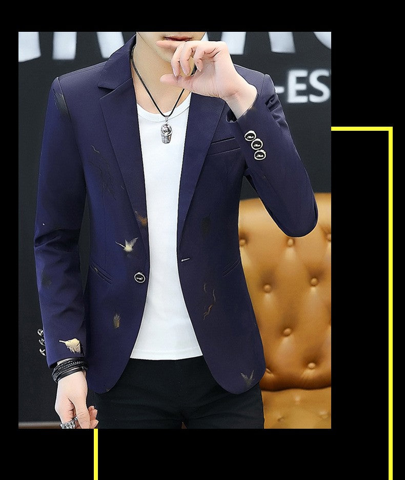 2025 Men's Autumn Casual No Slit Printing Leisure   blazer