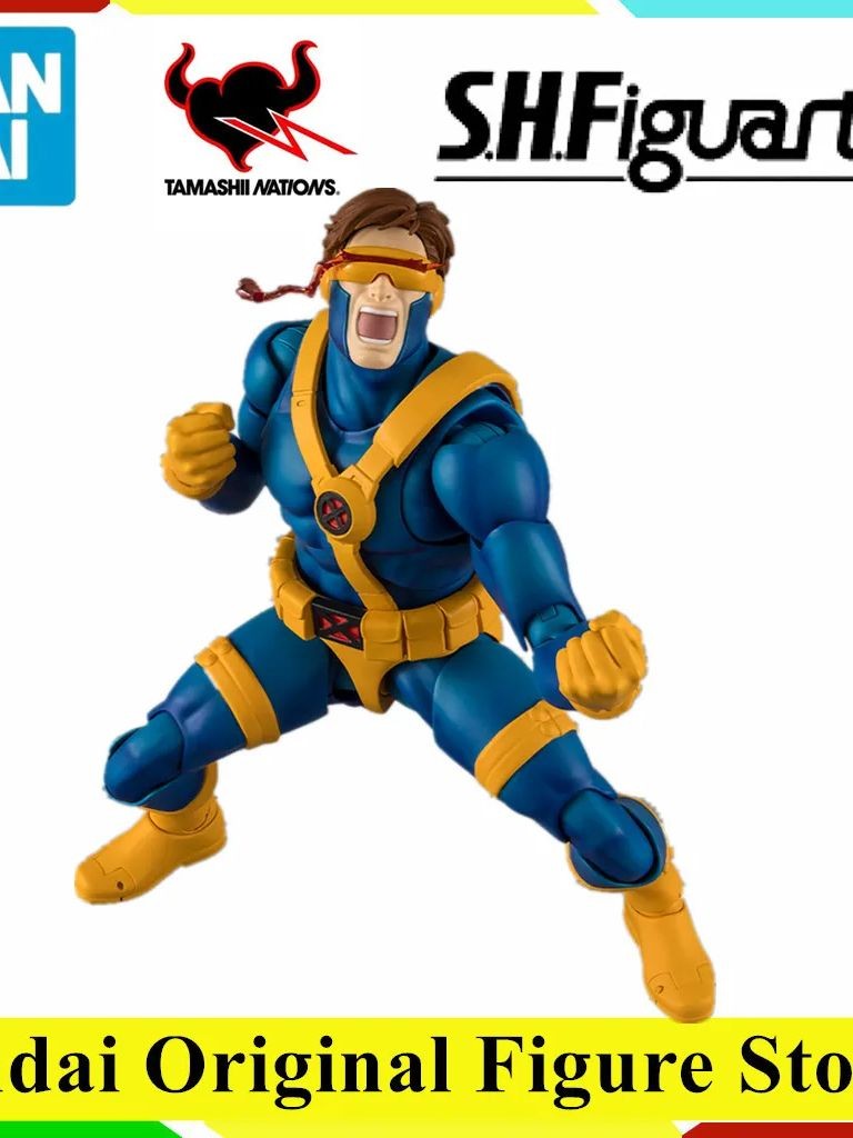 Original BANDAI S.H.Figuarts X-Men Cyclops GAMERVERSE Action Figure Brinquedos PVC Modelo Coleção Anime Articulado Boneco Presente