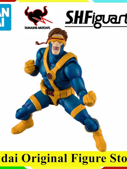 Original BANDAI S.H.Figuarts X-Men Cyclops GAMERVERSE Action Figure Brinquedos PVC Modelo Coleção Anime Articulado Boneco Presente
