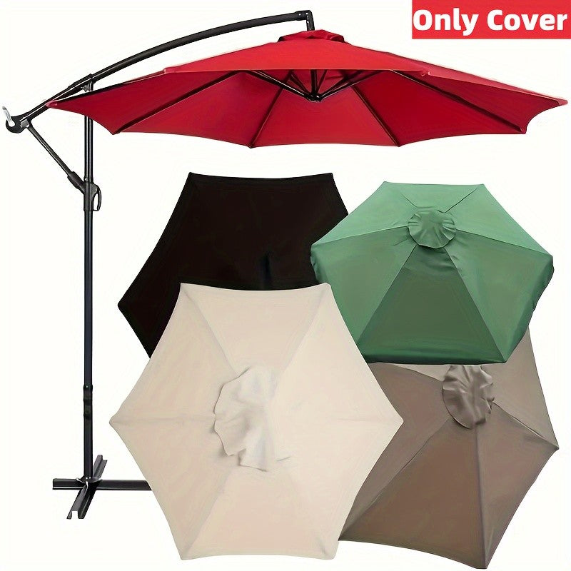 Green Replacement Umbrella Canopy 27m 8 Ribs Waterproof Garden Backyard Pool Cantilever Sunshade 9FT 10FT 6 Ribs 8 Ribs Cover