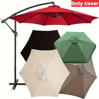 Green Replacement Umbrella Canopy 27m 8 Ribs Waterproof Garden Backyard Pool Cantilever Sunshade 9FT 10FT 6 Ribs 8 Ribs Cover