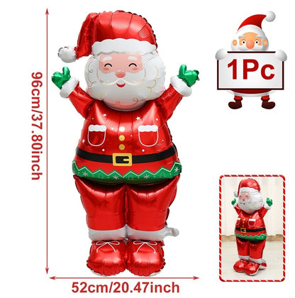 1pc Large Christmas Standing Foil Balloons Christmas Tree Santa Claus Snowman Nutcracker Christmas Foil Balloon New Year Balloon