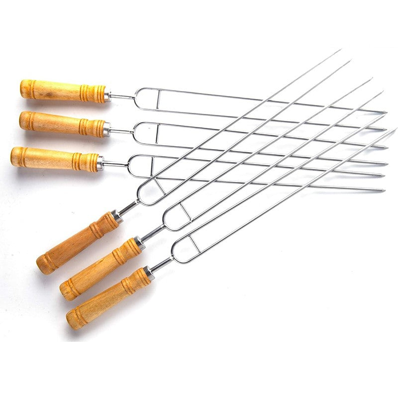 5pcs/10pcs/20pcs Stainless Steel U-Shaped Barbecue Brazing Fork Needle Grilling Skewers Double Prong BBQ Tools BBQgrill outdoor