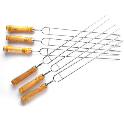 5pcs/10pcs/20pcs Stainless Steel U-Shaped Barbecue Brazing Fork Needle Grilling Skewers Double Prong BBQ Tools BBQgrill outdoor
