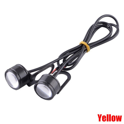 2 peças/par Mini Luz LED Pisca-Pisca Estroboscópica Olho de Águia Para Motocicleta DRL Luz Diurna Neblina Farol Acessórios Para Moto