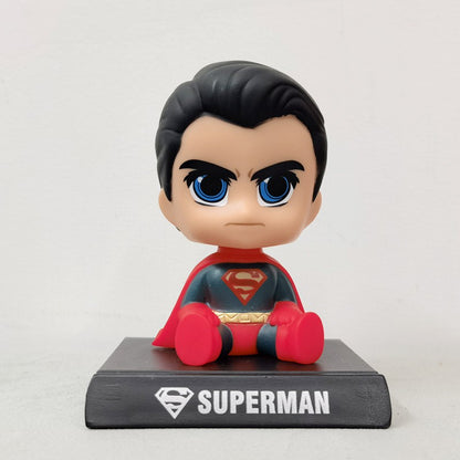 Versão Q do Boneco Batman Toy Figures Desenho Animado Bobble Head Enfeites de Carro Os Vingadores da Marvel Boneco do Capitão América Homem-Aranha