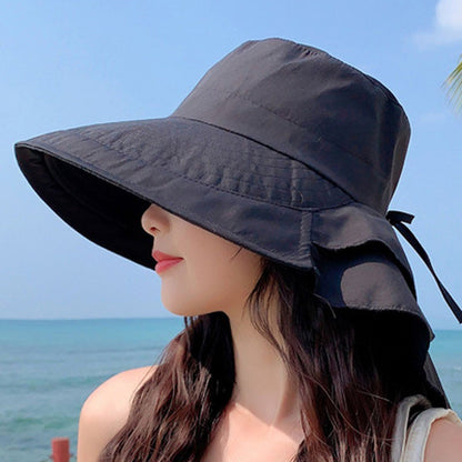 New Women's Summer Sun Hat With Neck Protector And Sunshade For Outdoor Cycling Trip Big-Brimmed Fisherman's Hat Hiking cap