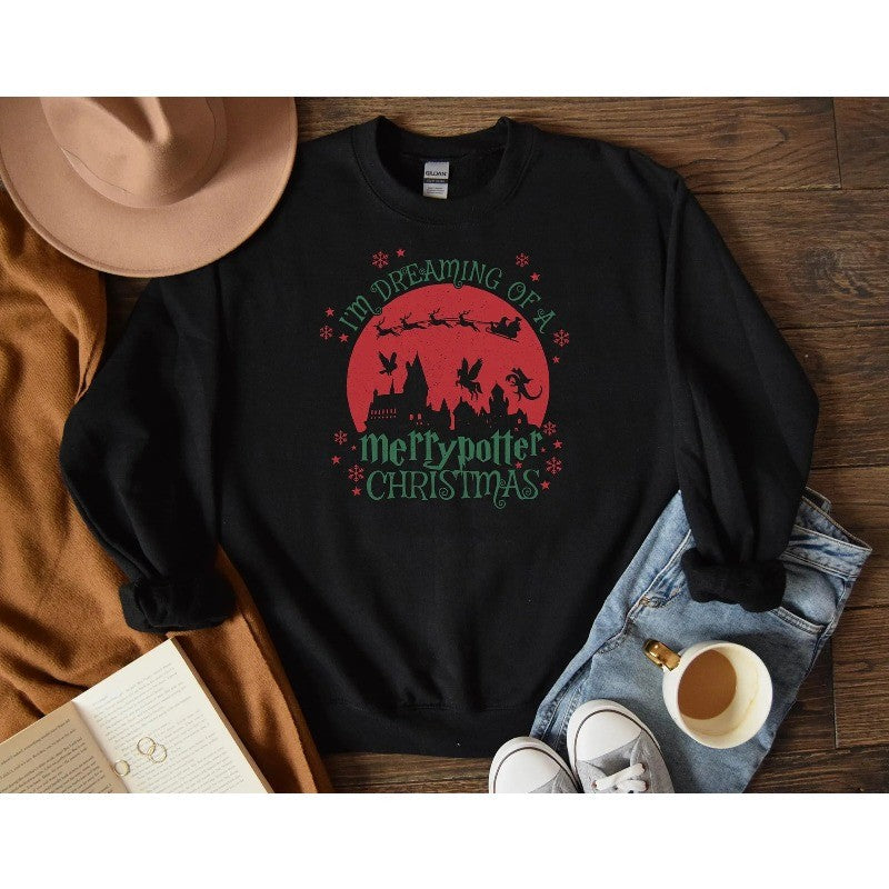 Harry Potter, Feliz Natal, Moletom de Natal, Casual Outono e Inverno, Adequado para Homens e Mulheres