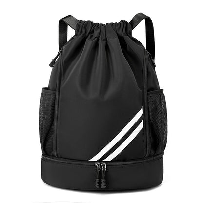 Mochila de Academia Fitness Bolsa Esportiva Feminina Masculina Mochila de Basquete Ao Ar Livre Bolsas de Armazenamento de Futebol Mochila Esportiva com Cordão de Treinamento