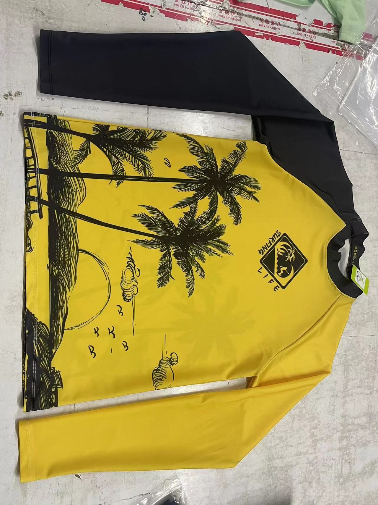 New Men's Long Sleeve Surfing Life Shirt Beach Sun Screen Surf Sweatshirt Rashguard UV Protection Swimwear UPF Gym Clothes