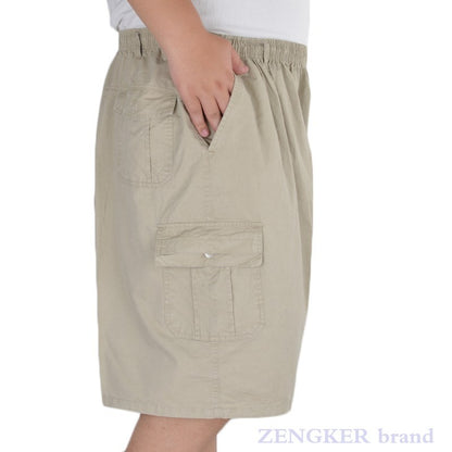 Middle-aged elderly men's summer plus size loose casual shorts 9XL 8XL 10XL 11XL 12XL extra large cotton shorts thin section dad