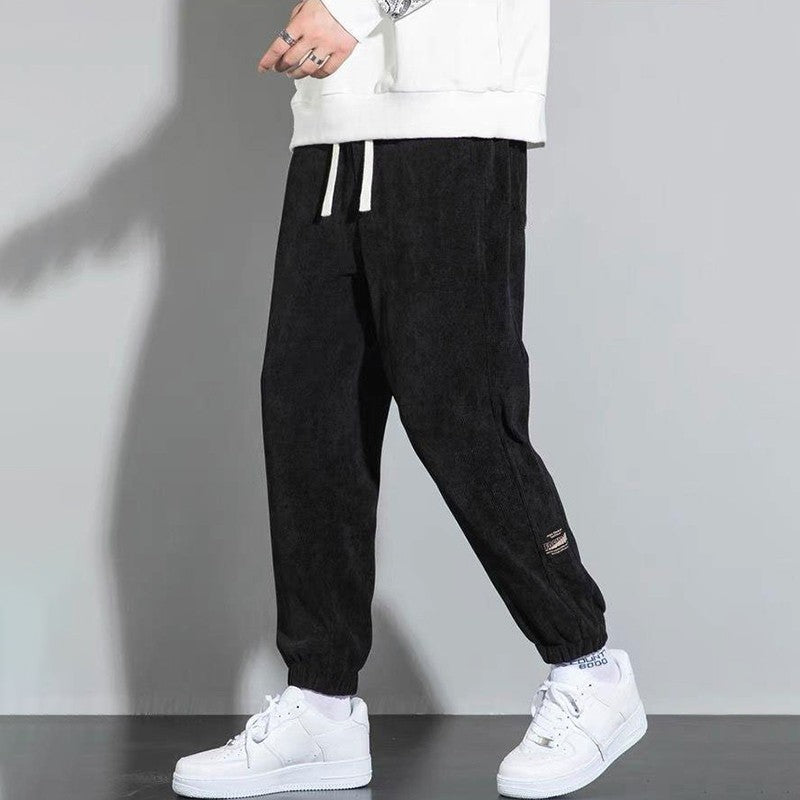 Calça Masculina Moletom Tech Fleece Bordado Sarja Folgada Jogger Calça Harem Masculina Outono Casual Calça Térmica Esportiva Solta