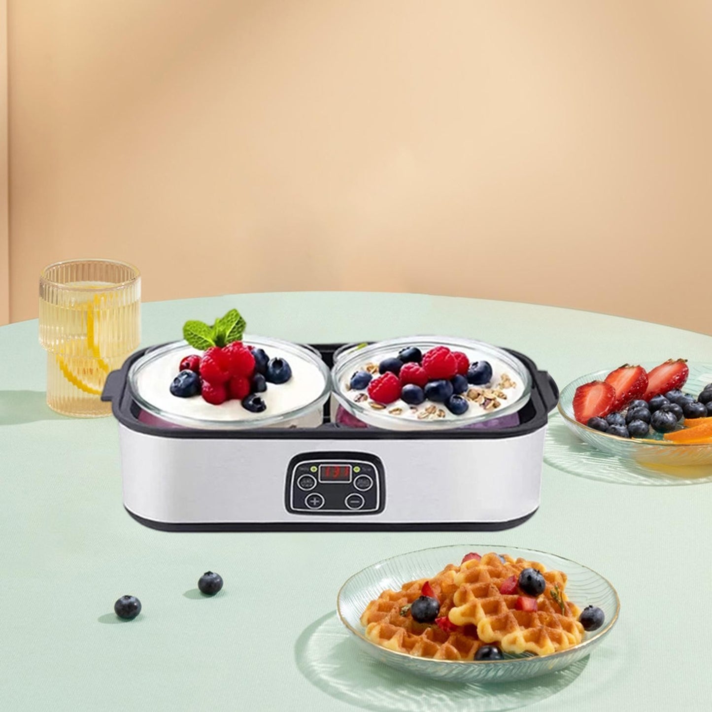 tomatic Yogurt Maker Temperature Control Adjustable Time 1.4L Yogurt Machine for Home Kitchen Restrant Apartment Dining Room